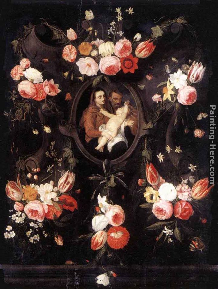 Holy Family painting - Jan van Kessel Holy Family art painting